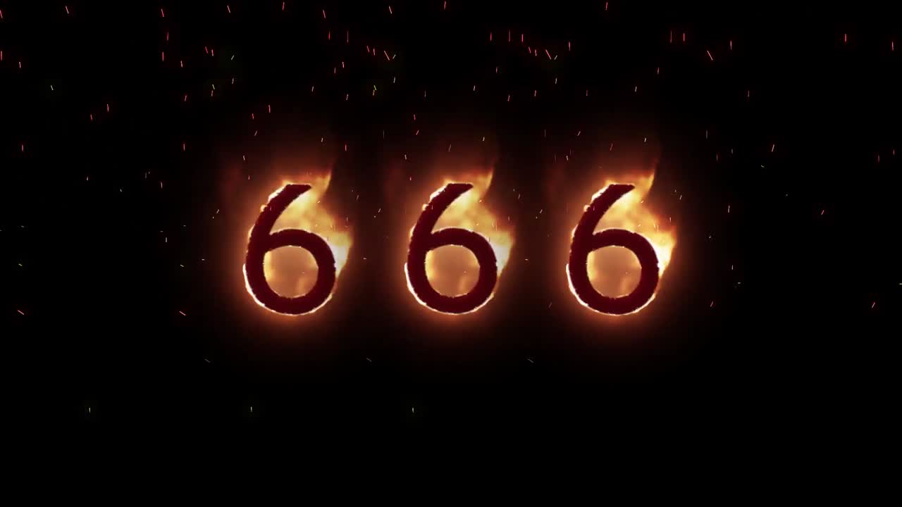 666의 애니메이션은 검은 바탕에 불꽃을 가지고 있습니다.