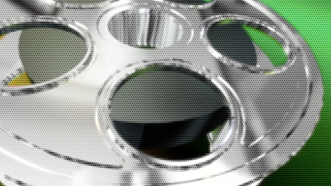 영화관에서 영화에 사용되는 필름 네거티브를 보여주는 애니메이션 모션 배경