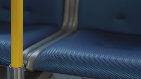 close up of bus seats