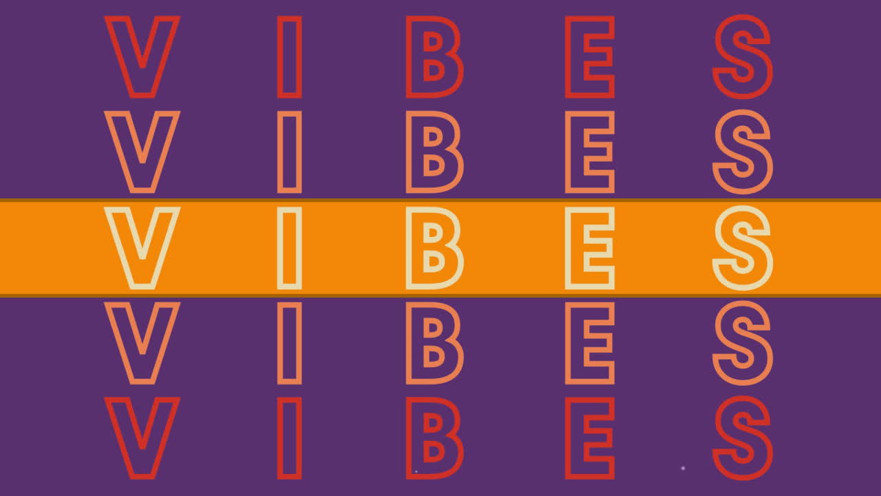 animación de texto de vibraciones con truenos y relámpagos sobre un fondo abstracto.