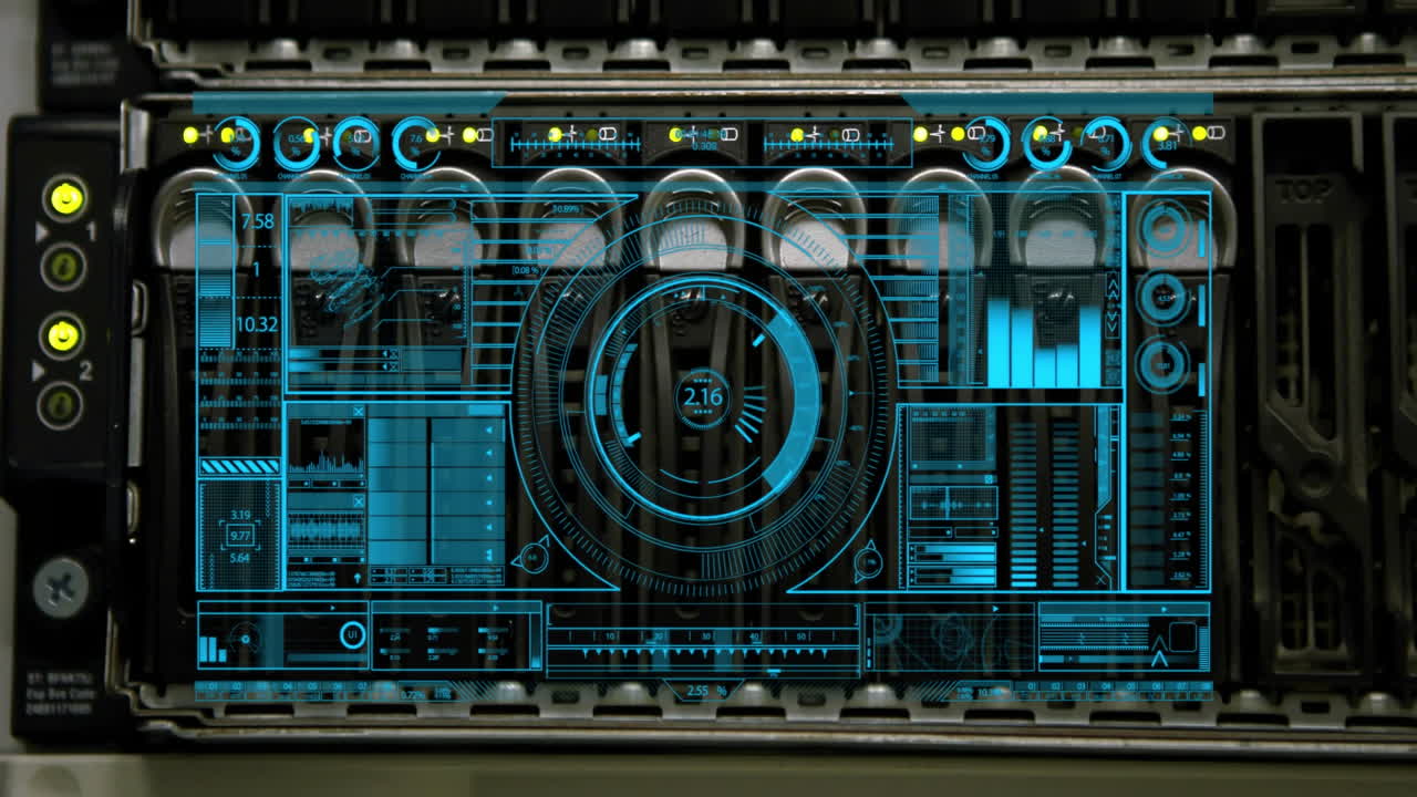 Premium stock video - Processing futuristic data animation, control ...