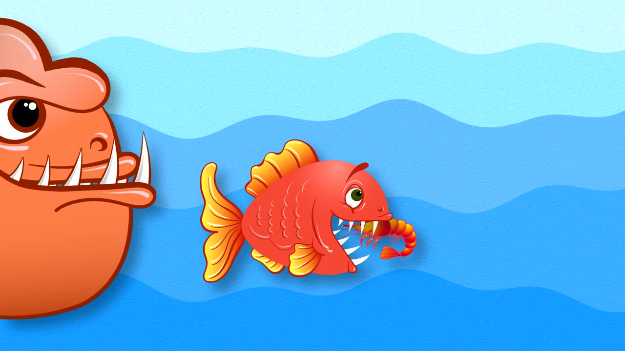 残酷な海底世界 魚は互いに食い合う