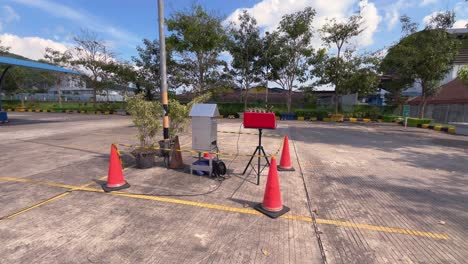 Air-cleanliness-check-device-placed-on-the-yard-to-check-the-air-quality