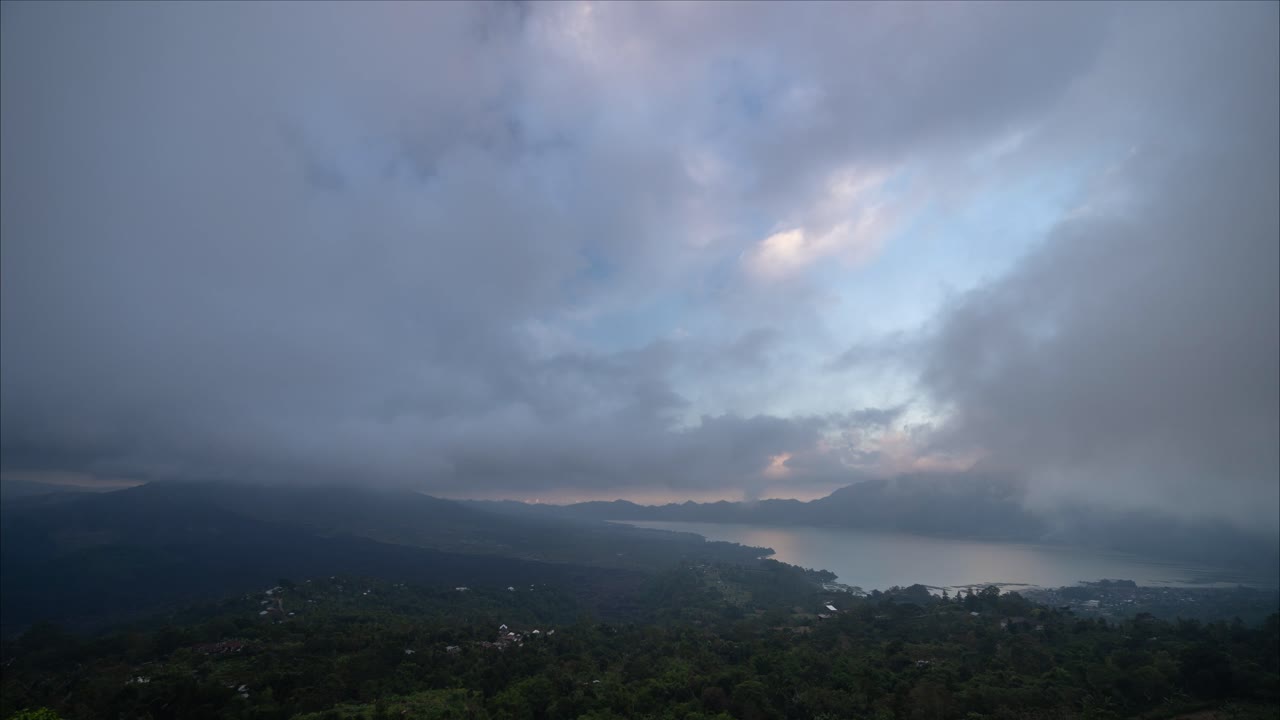 Misty Volcanic Landscape in Bali