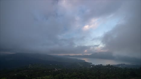misty volcanic landscape in bali