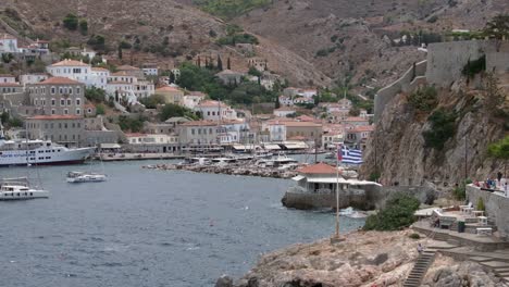 reveal of hydra island in greece - drone 70mm