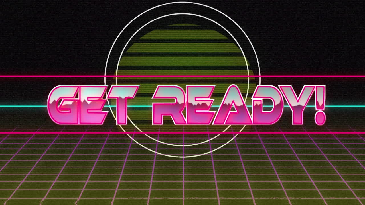 animación de prepararse en el espacio abstracto digital