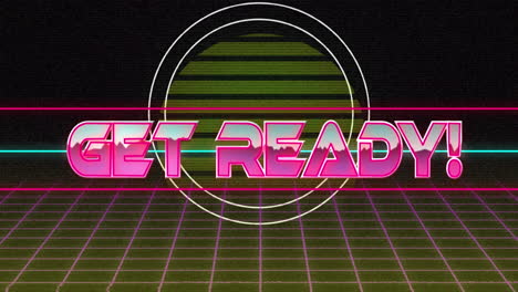 animation of get ready in digital abstract space