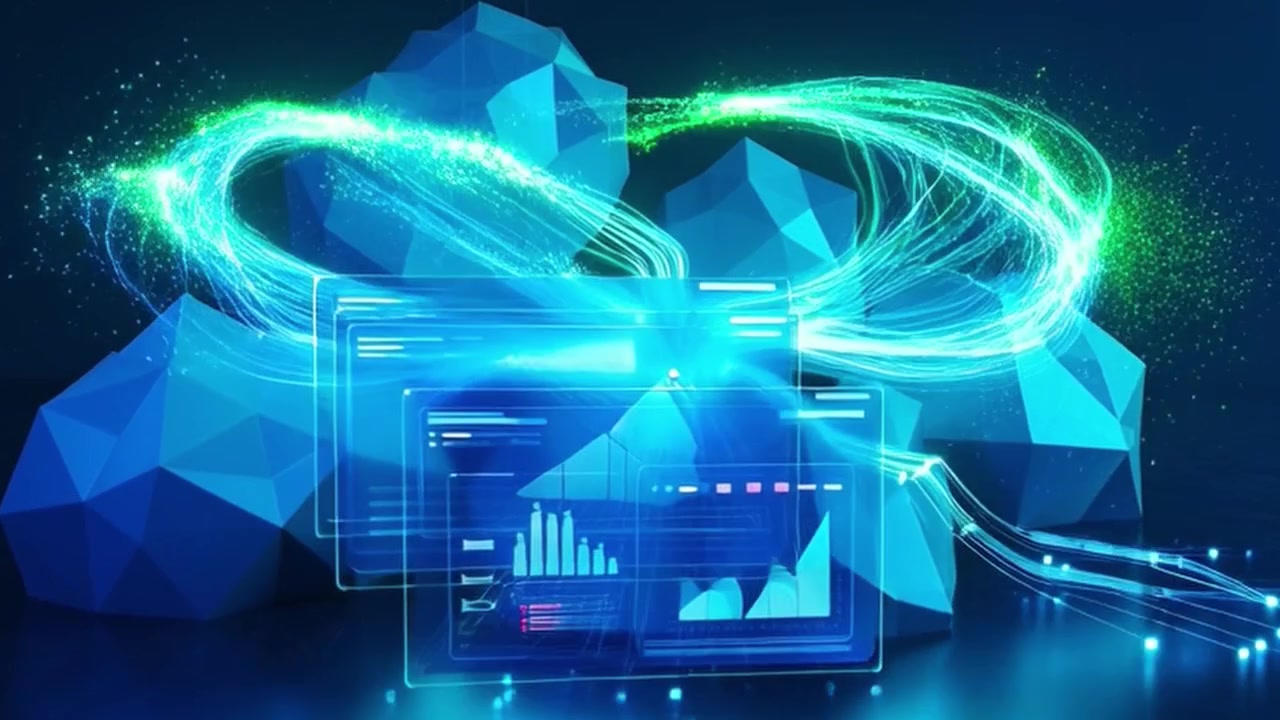 Digital Data Visualization and Network Connectivity Animation