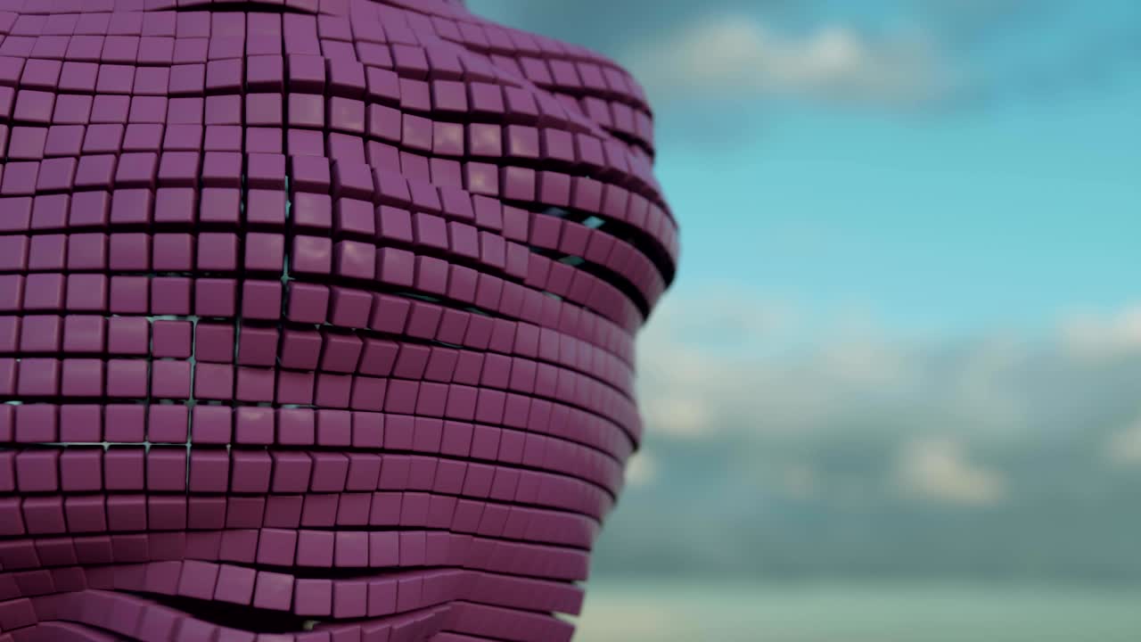 cubos abstractos metálicos.