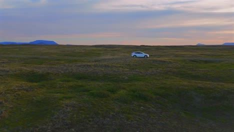 the tranquility of a solitary house on weathered lava is beautifully captured in this stunning aerial footage.