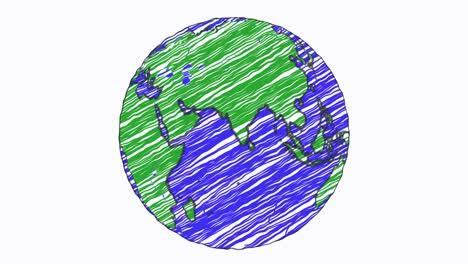 earth drawing paper cartoon hand drawn animation spinning globe world pen loop