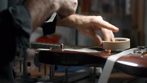 guitar repair in progress