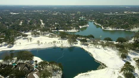 aerial view of cinco ranch during the great texas freeze in february 2021