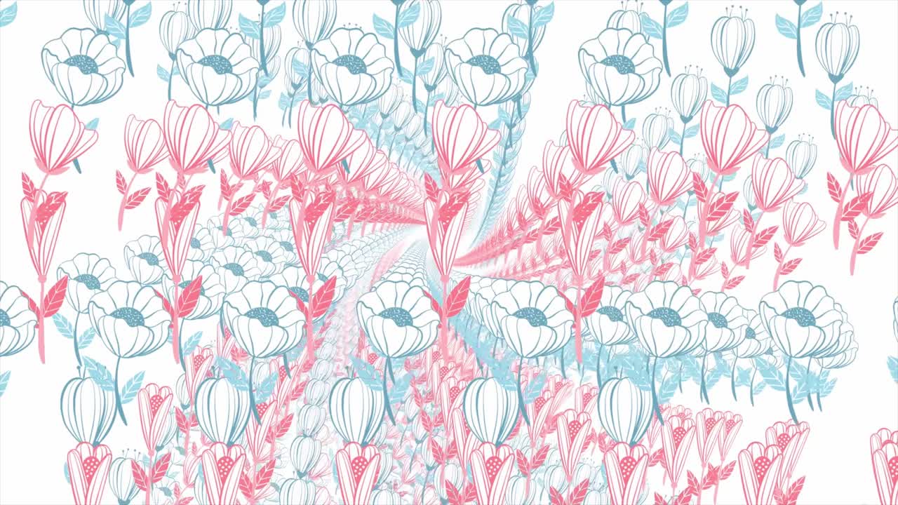 Pink and blue floral pattern background