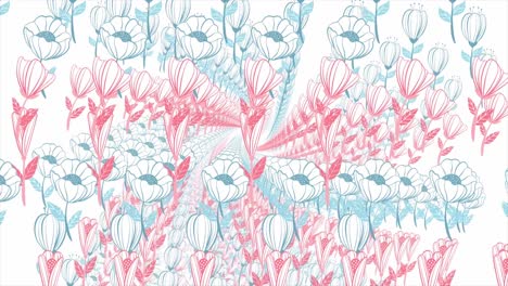 pink and blue floral pattern background