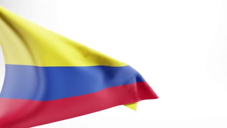 flag of colombia flutters against white background