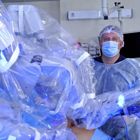 da vinci surgery. robotic surgery. medical operation involving robot.