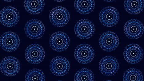 Blue-circles-in-a-striking-pattern-on-black-background