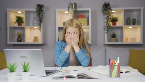 crying female student unhappy.