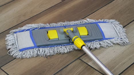 cleaning floor with a mop