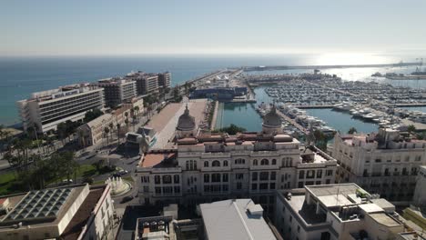 aerial view of alicante with beautiful marina and charming cityscape, spain