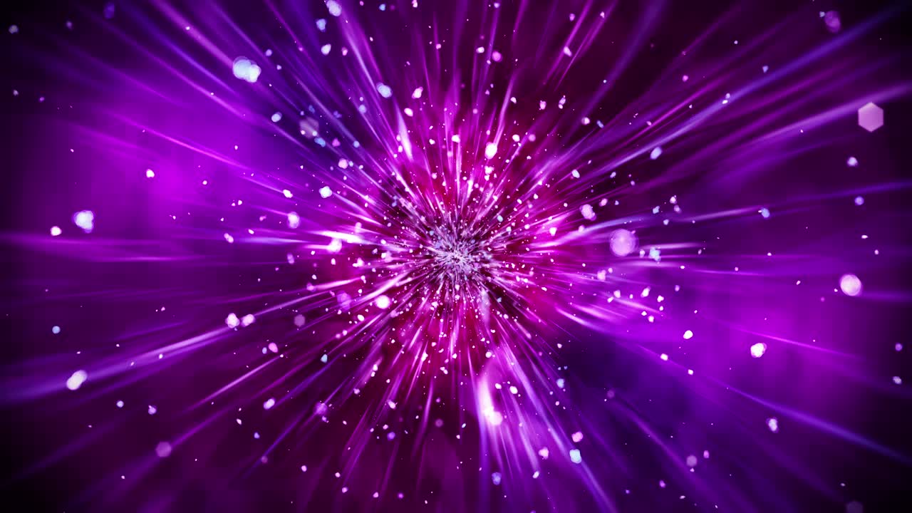 Luxury shine lights with blinking particles. Glitter vintage loop animation. Circular. Hexagonal. Linear. Screen decorations concept. Purple and red.