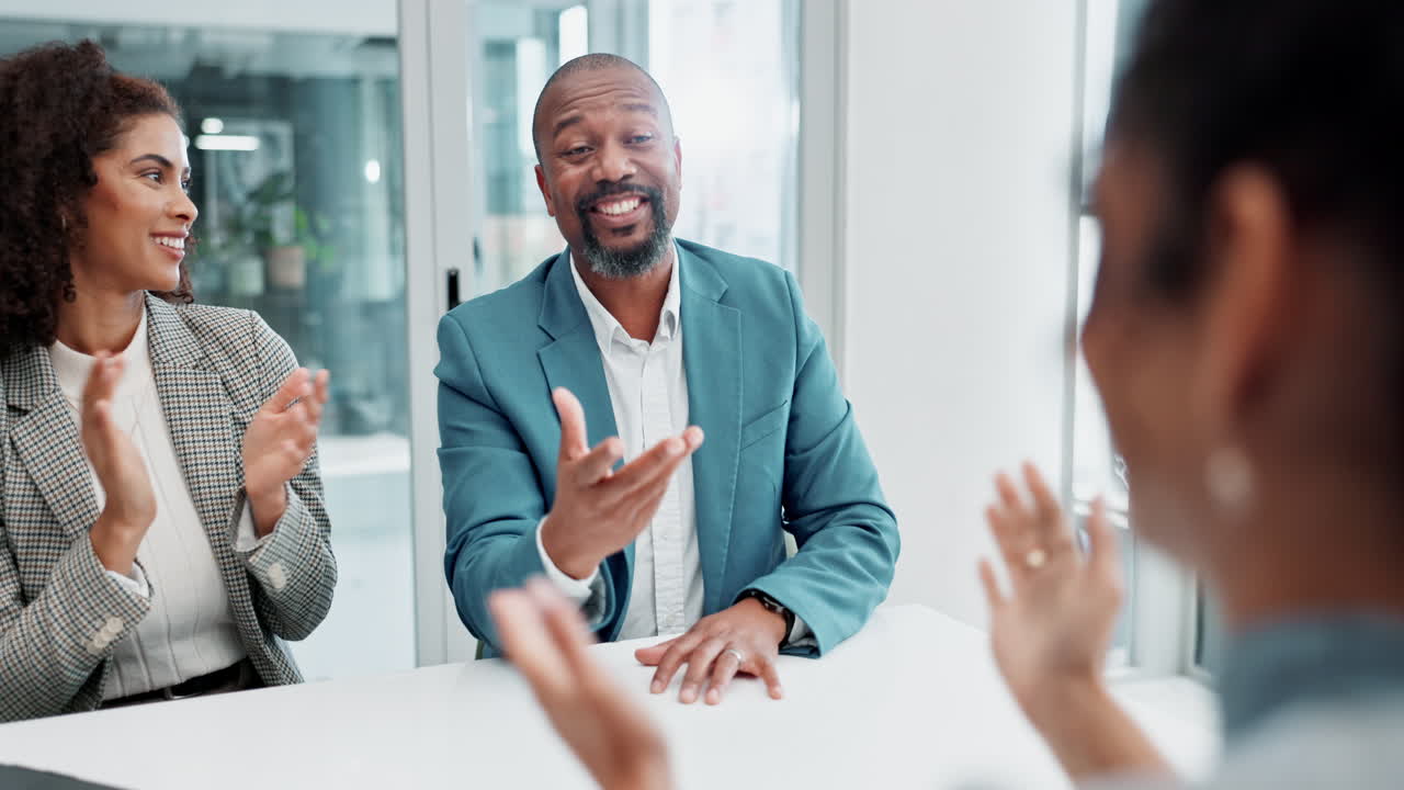 Business team celebrating success in the office
