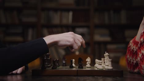 chess game in a library