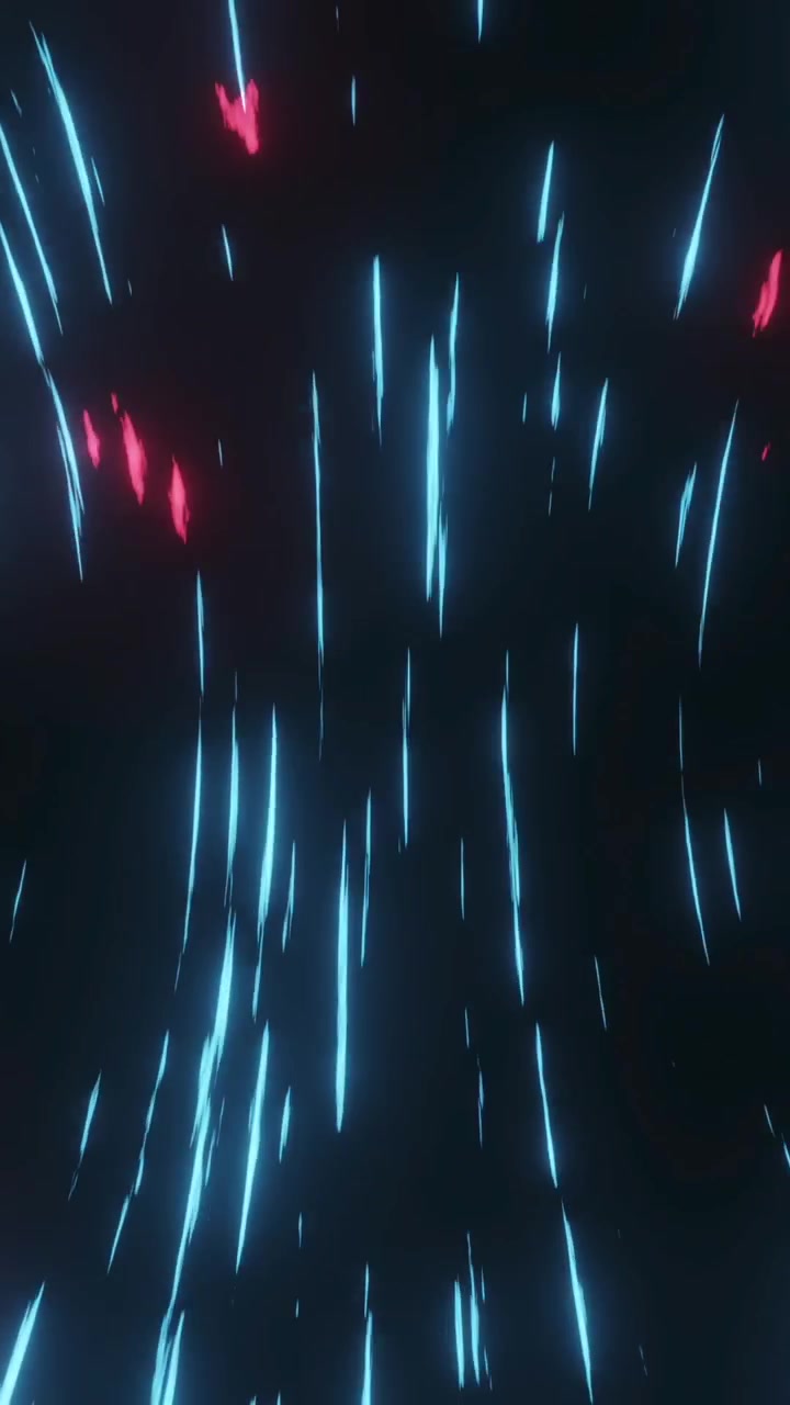 Animazione di luci rosa e blu che si muovono velocemente su sfondo nero.