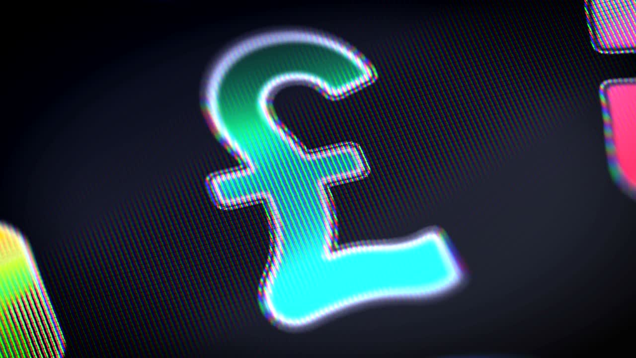 Pound icon on the screen. Looping.