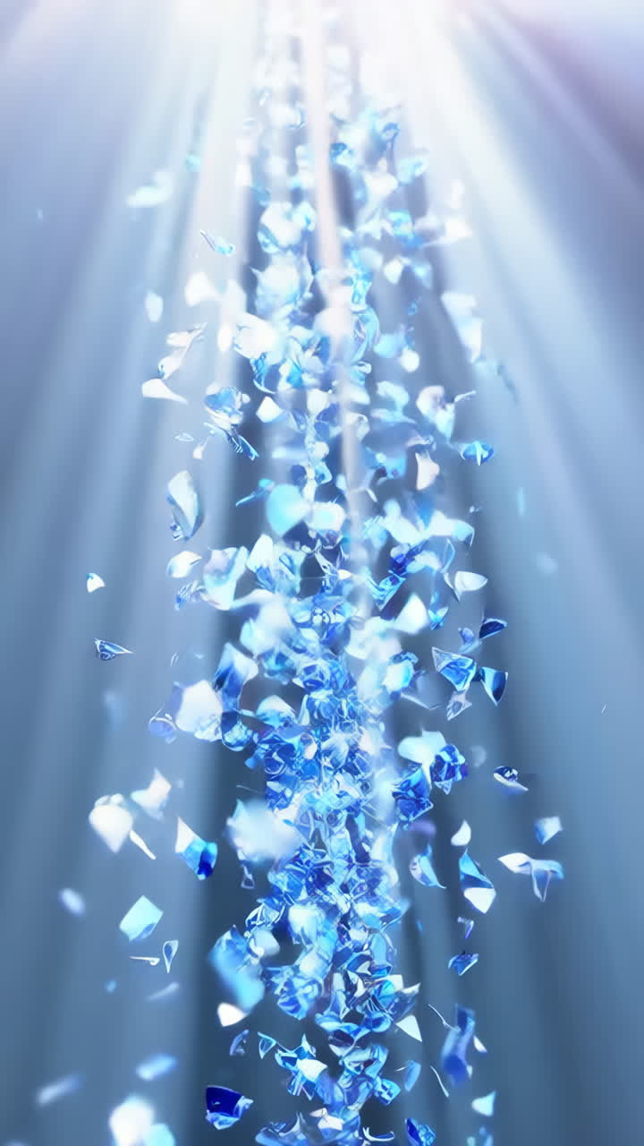 Abstract Blue Shattered Particles