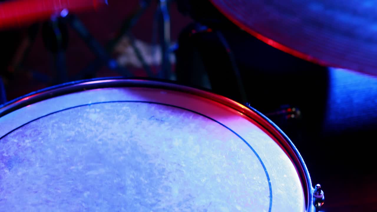 Drummer playing on drum set 4k