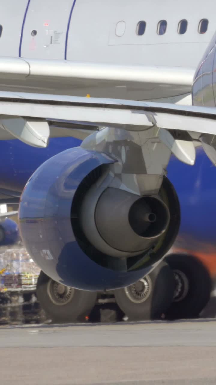 Close up of an airplane engine