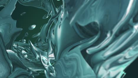 abstract liquid greenish chrome loop
