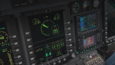 explore the intricate details of the helicopter dashboard and controls with a close-up shot, revealing the precision and complexity of aviation instrumentation