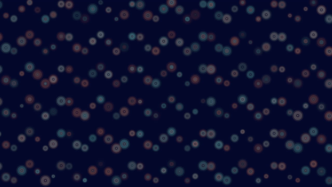 Neon rainbow abstract dots pattern in waves on black gradient