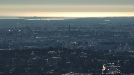 A-sweeping-panorama-of-Montpellier,-displaying-its-architectural-diversity