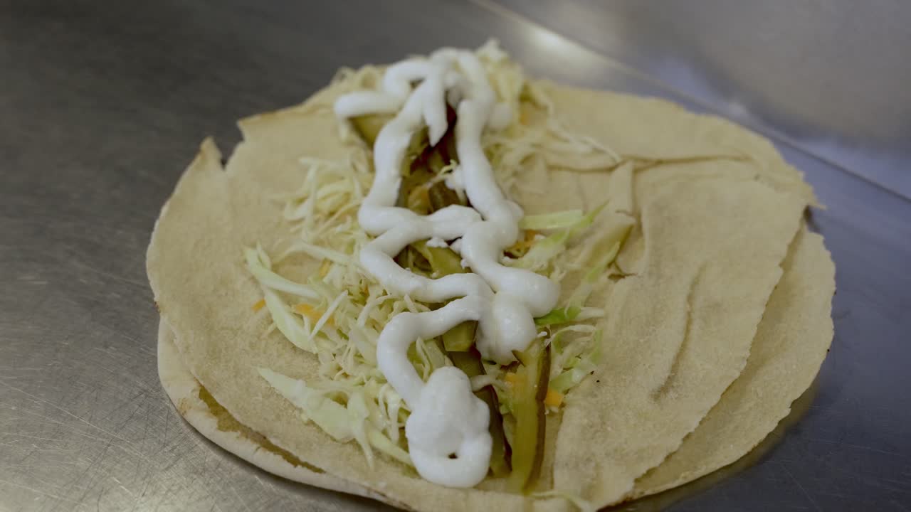 cerrar un zoom en sándwich fresco con mayonesa