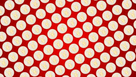 monedas de yuan chino dinero de china monedas de fondo rojo tráfico diagonal
