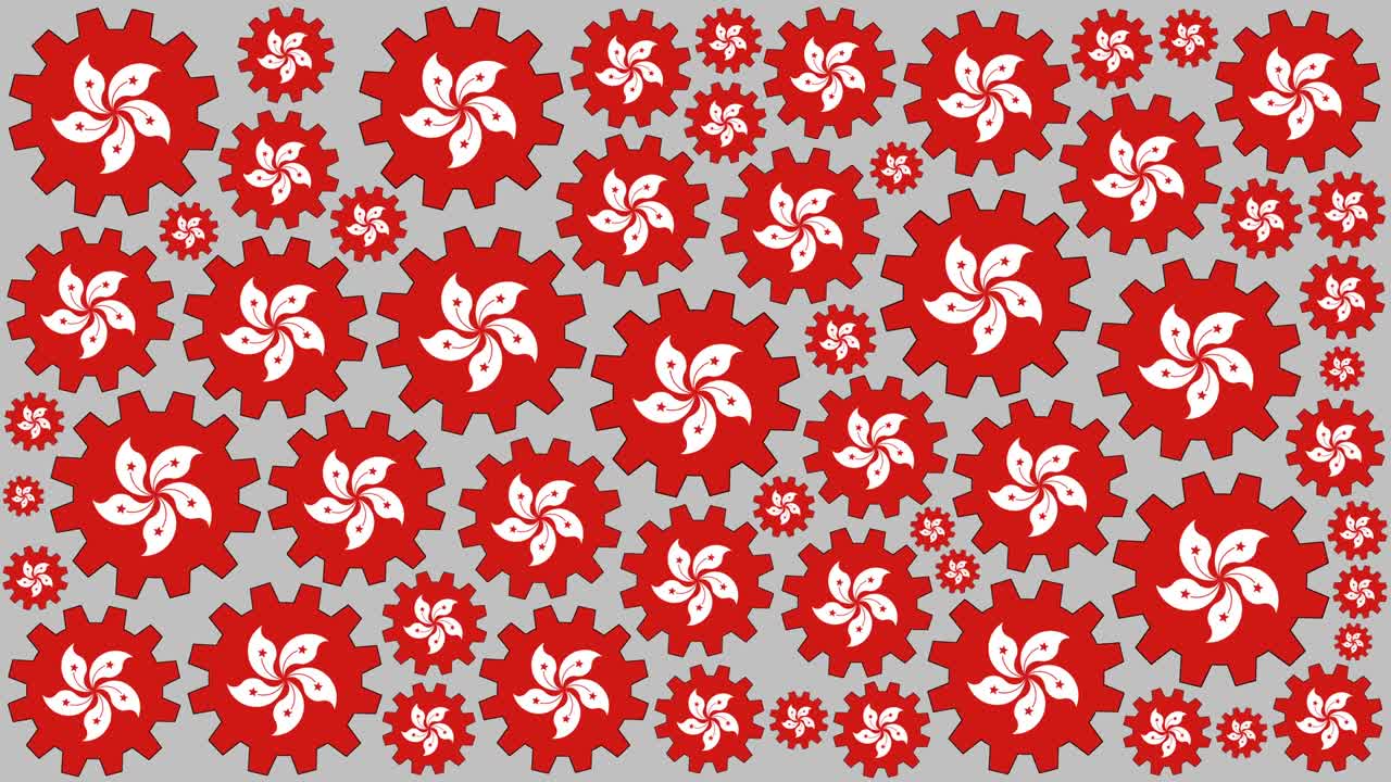 la bandera de hong kong girando en el fondo