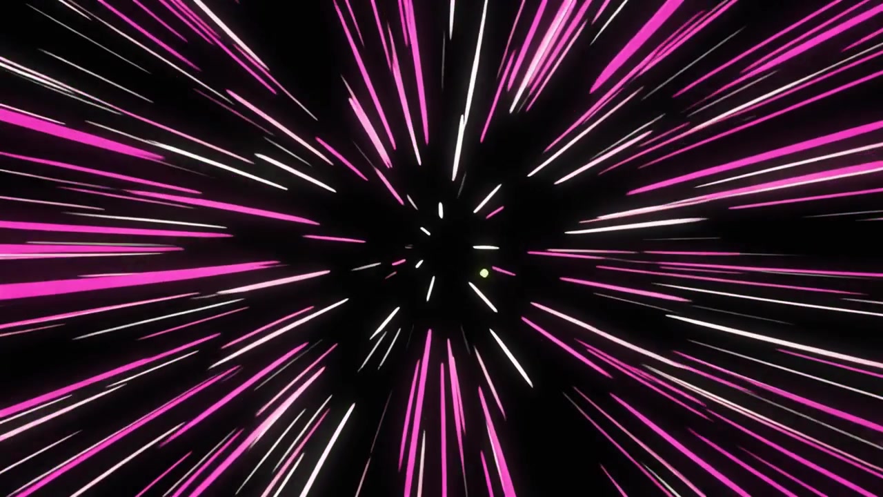 Abstract Hyperspace Warp Speed Effect with Pink and White Light Streaks