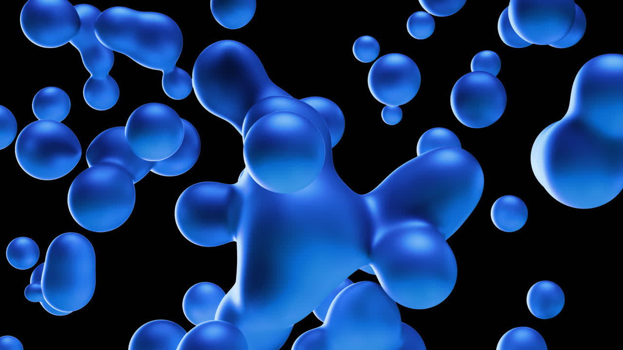 Abstract motion blue minimal art liquid background with alpha channel