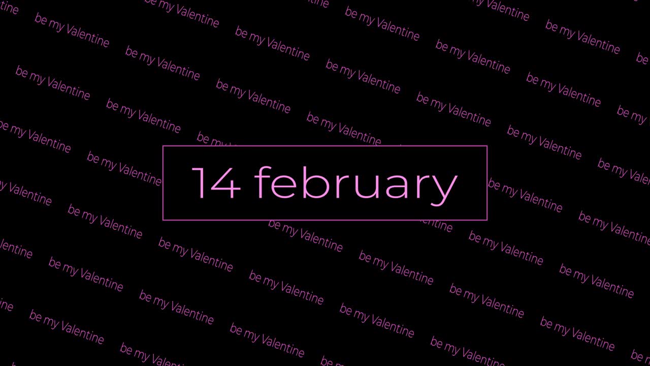 sea mis palabras de san valentín movimiento patrón video de bucle para el día de san valentí con 14 de febrero de fondo de animación. amor sin fisuras tipografía video de vacaciones.