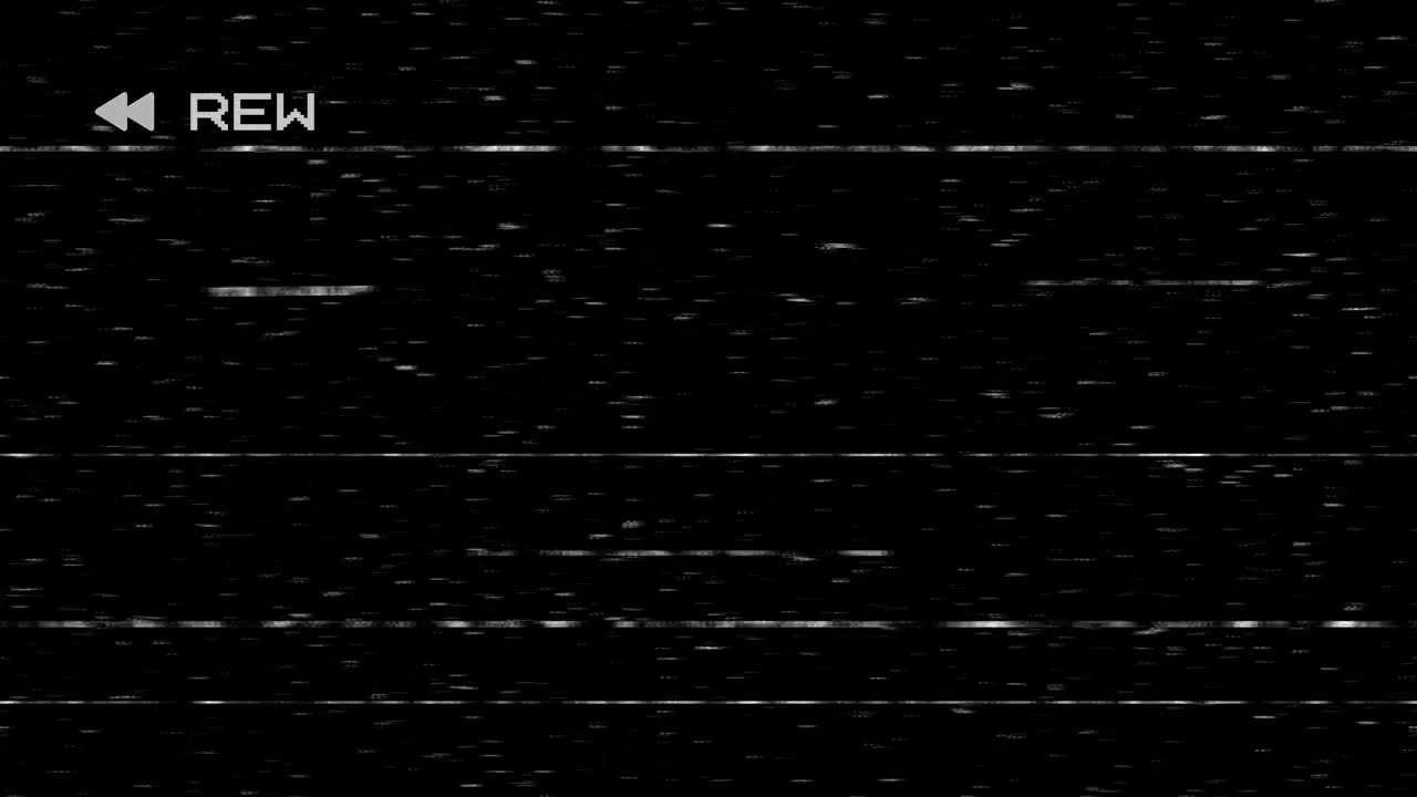Retro VHS-tilbakespolingseffekt med statisk støy