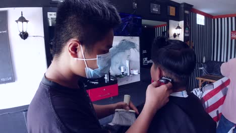 haircut at the barbershop in the afternoon