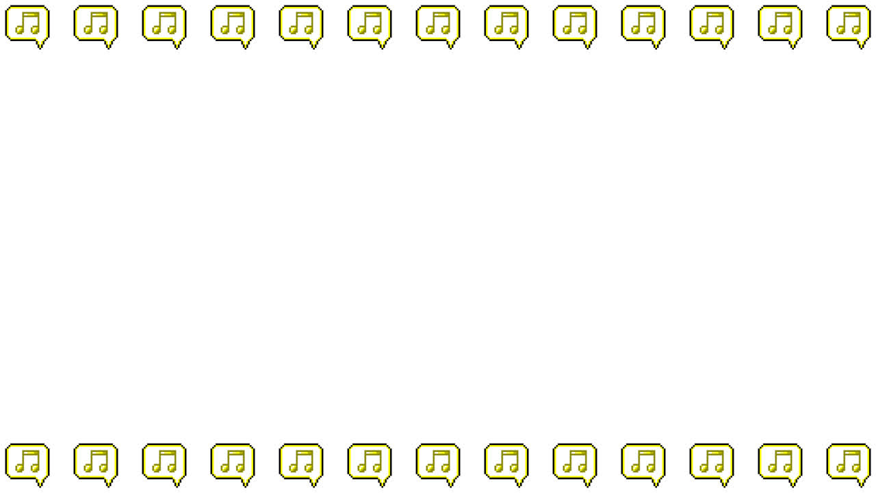 Pixel Art Speech bubble icon Eighth notes Frame Animated Overlay 1080p Transparent 30 fps (3).mov