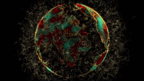 mapas mundiales de células en bucle rojo