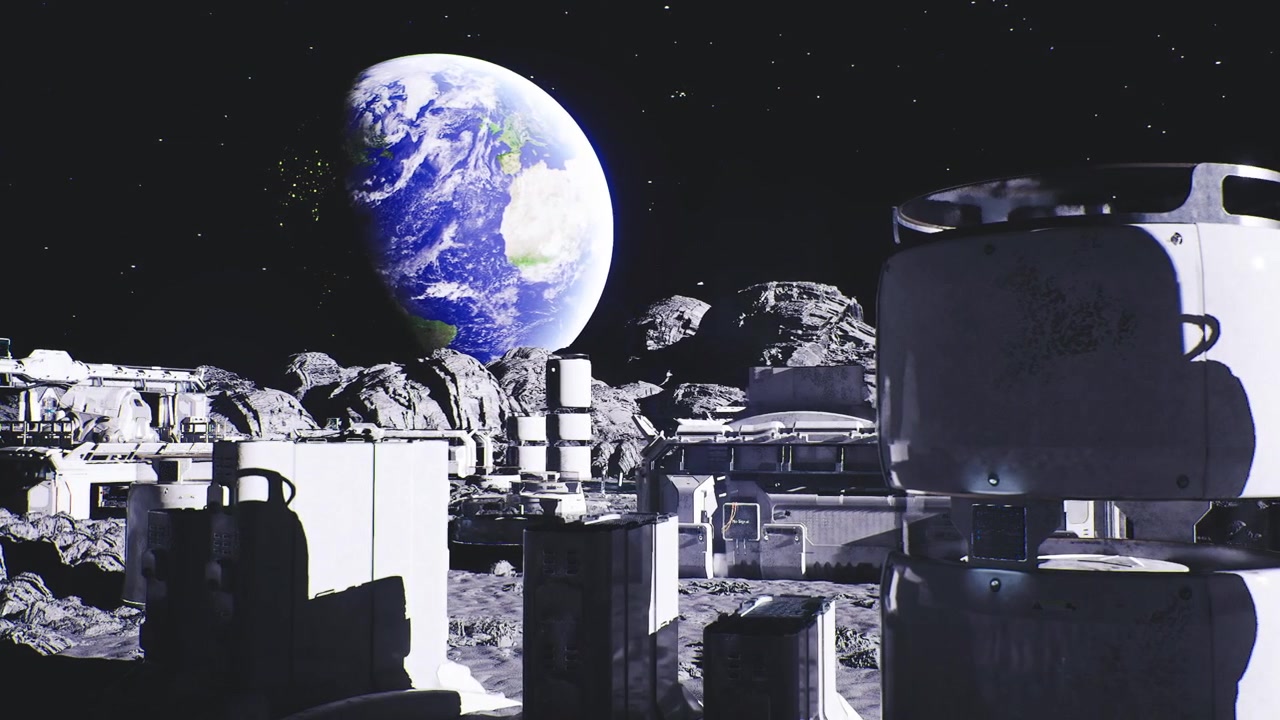 Crateradjacent satellite link station equipped for data and signal analysis