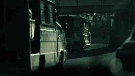 busy city street scene in the philippines